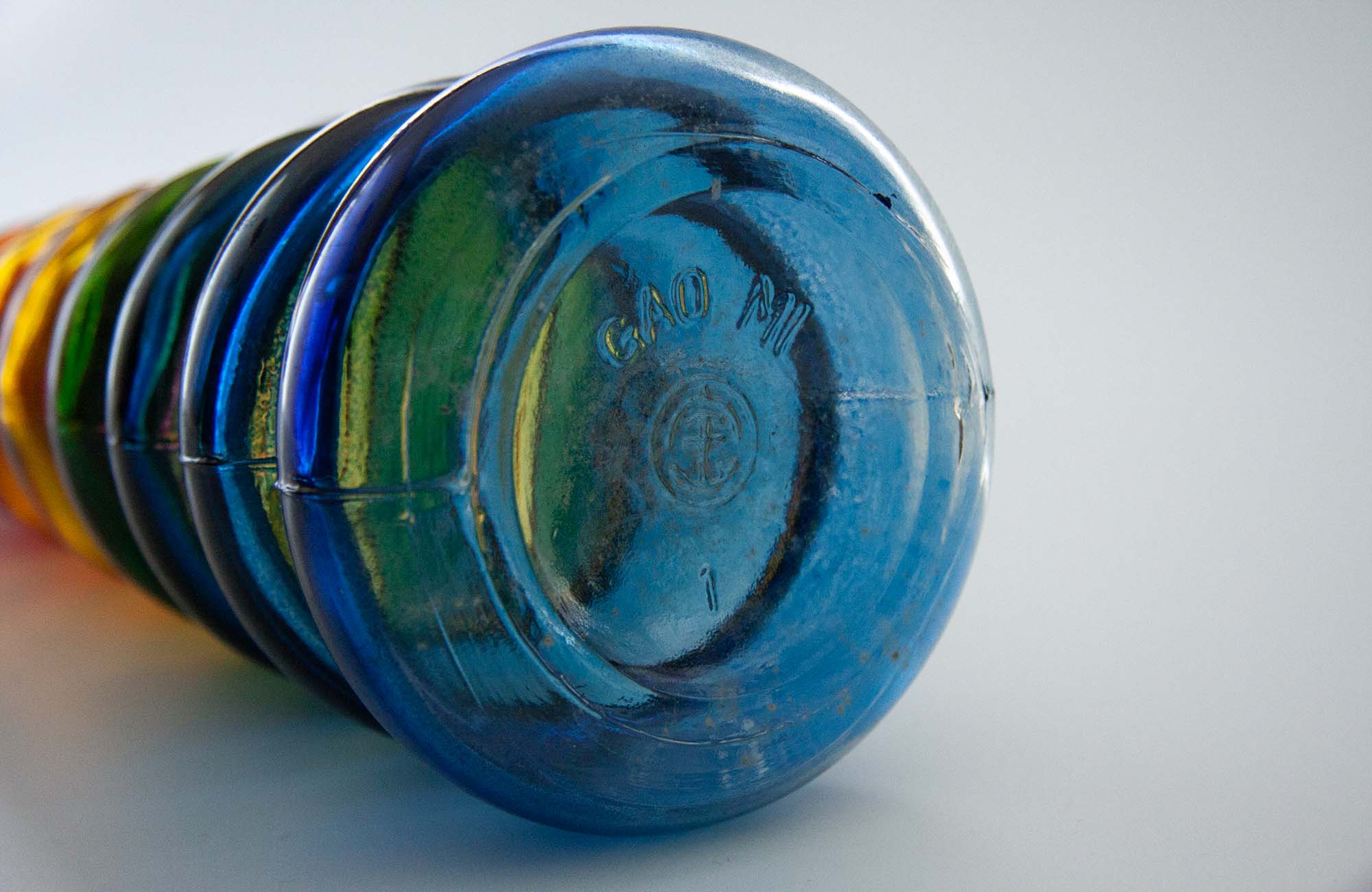 rainbow ribbed vase