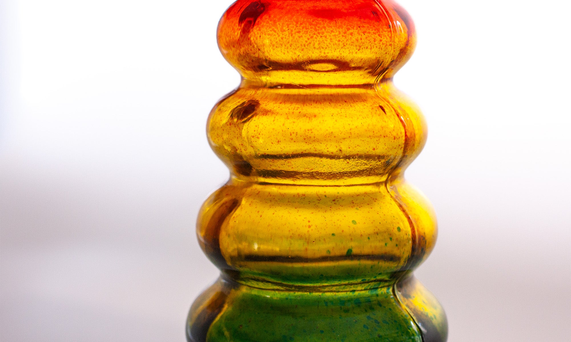 rainbow ribbed vase