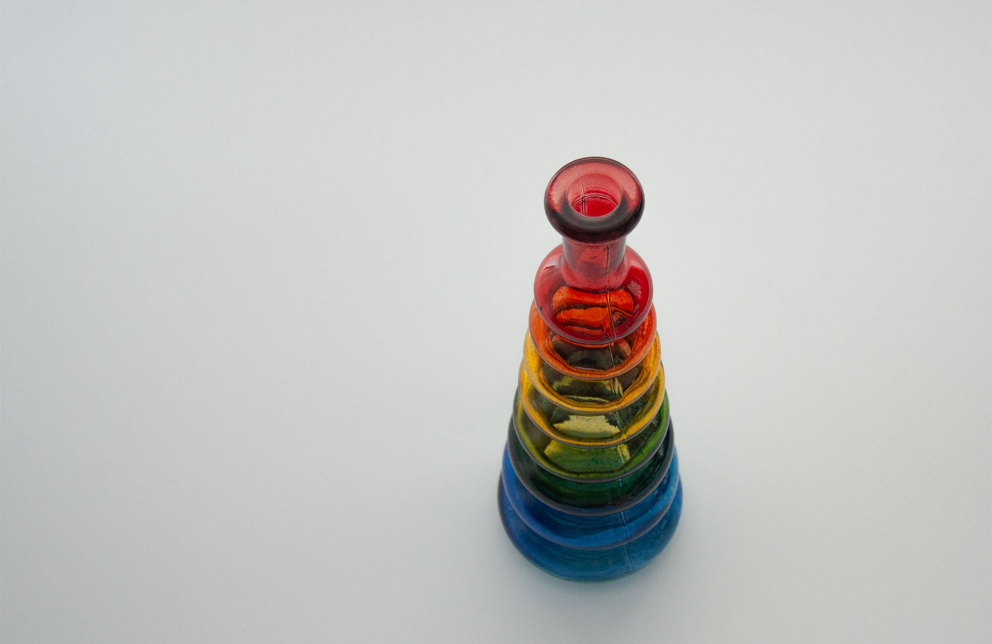rainbow ribbed vase