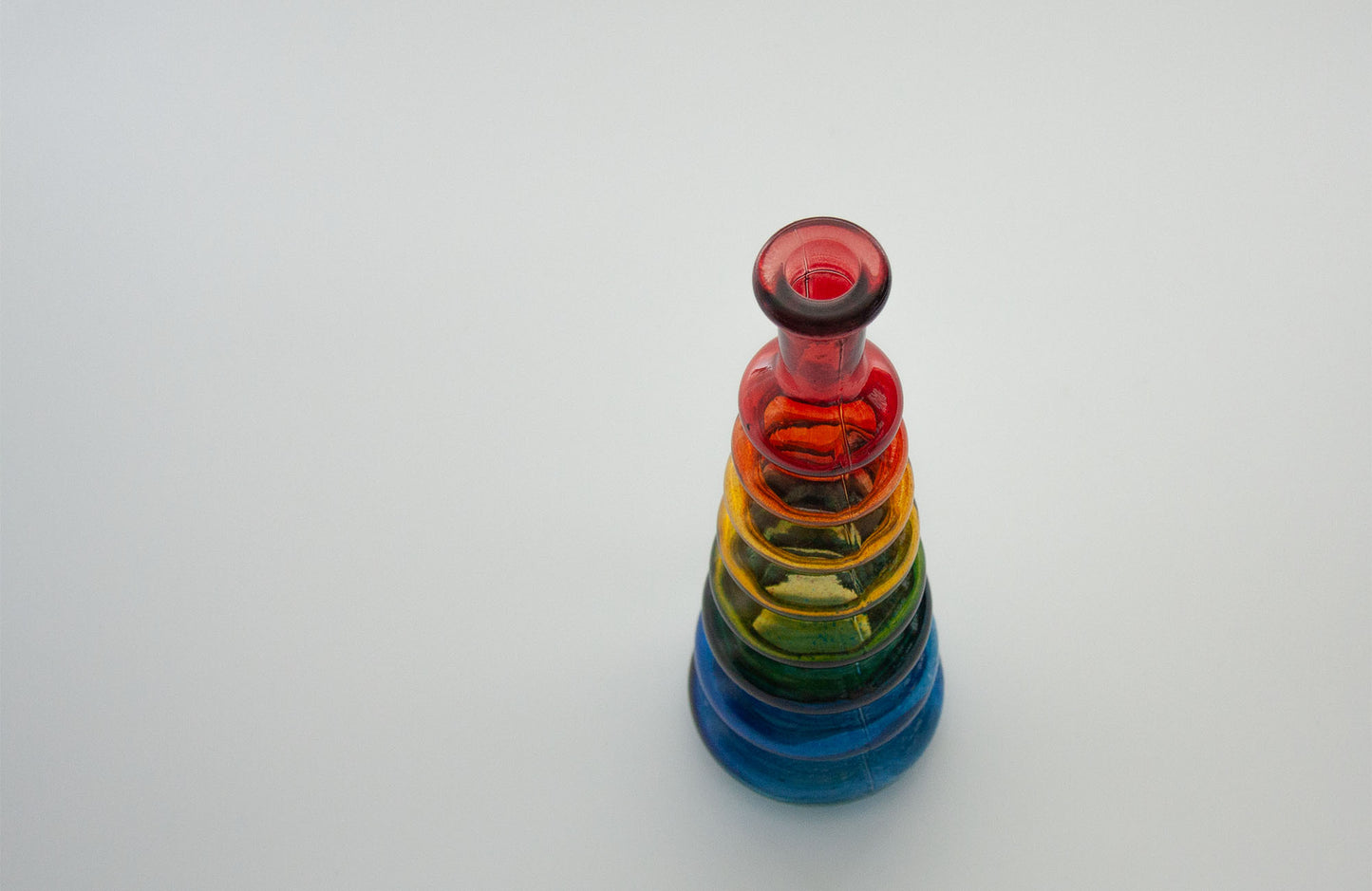 rainbow ribbed vase