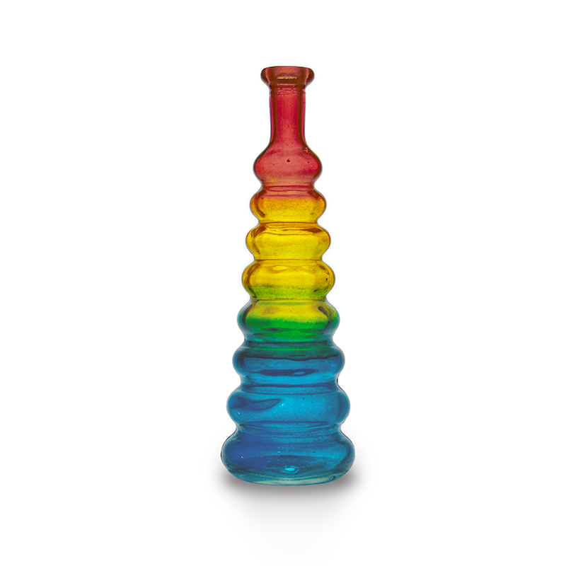 rainbow ribbed vase