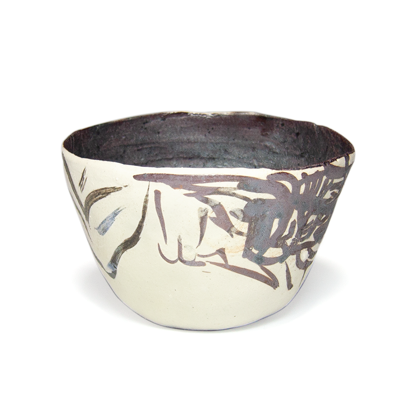white painted cup